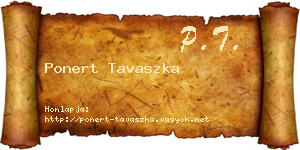 Ponert Tavaszka névjegykártya